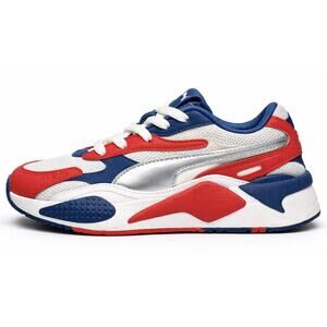 Puma RS-X Sneakers Kids 4.5C White Red Blue Running System Chunky Sneakers Shoes